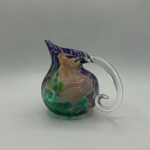 Vtg Petite Pitcher Stained Glass
